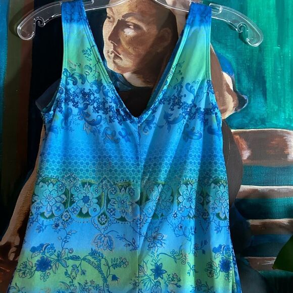 My Michelle Y2K Vibrant Blue and Green Midi Dress M - Picture 12 of 14